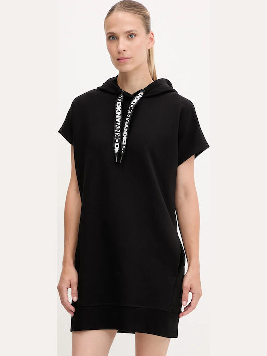 Mini Athletic Dress Short Sleeve Black