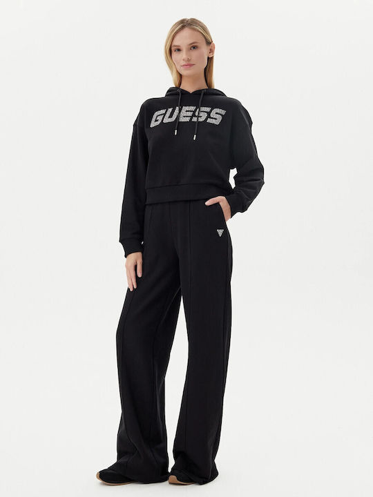 High Waist Sweatpants Flared Black