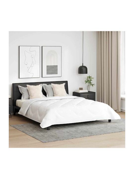 vidaXL Set Pilotă Dublu cu Umplutură Microfiber 200x200cm Alb 3buc
