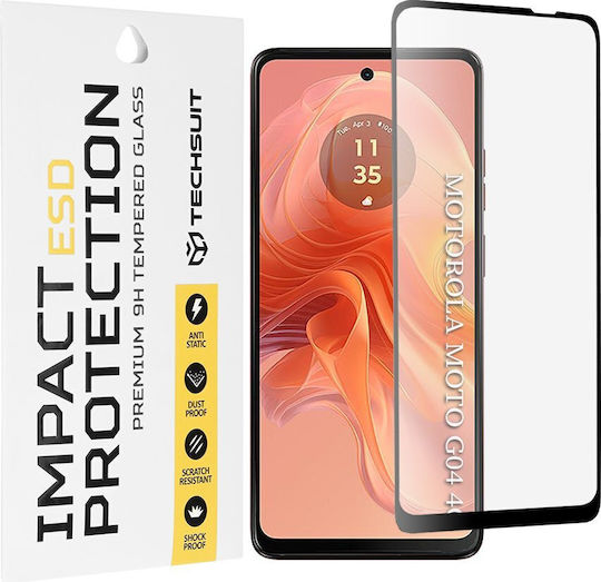 Techsuit Back Cover Tempered Glass Μαύρο (Moto G24 / G04 / G04s)