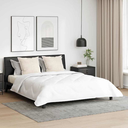 vidaXL Duvet Set Queen with Microfiber Filling 240x220cm White 3pcs