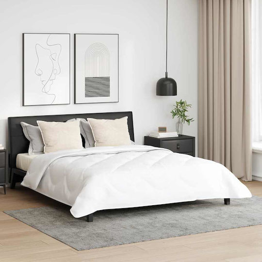 vidaXL Bettdecken-Set Großes Doppelbett mit Microfiber-Füllung 240x220cm White 3Stück