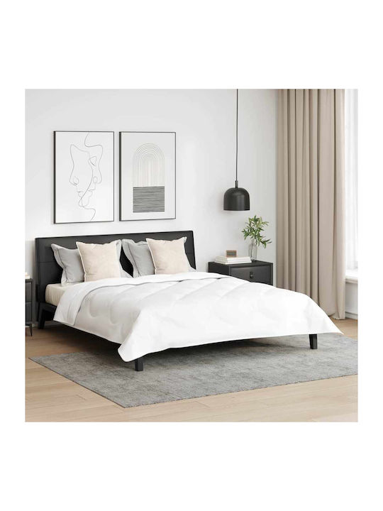 vidaXL Задайте Одеяло Кинг сайз 260x220см. Бял