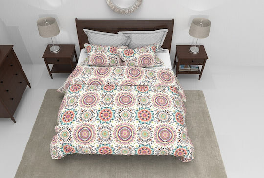 Alcam Pilotă Single 140x200cm Kantha Multicolor 250 g/mp²Gsm
