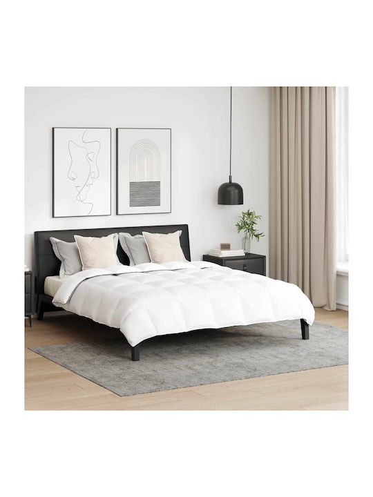 vidaXL Bettdecken-Set Großes Doppelbett mit Microfiber-Füllung 240x220cm White 3Stück