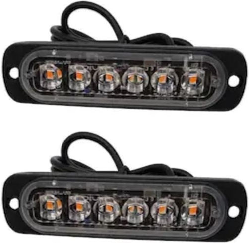 Set 2 Foxmag24 6 Led Strobe Lights Yellow Warning Lights Platform Atv Tractor Jeep Off Road