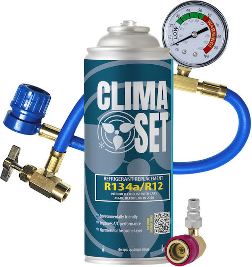 Climaset R134a Behälter + Kabel + Adapter Hp Lp