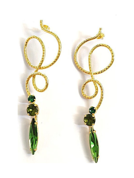 Loua Jewels Σκουλαρίκια Κρεμαστά Επιχρυσωμένα