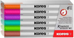 Kores Μαρκαδόροι Πίνακα 1mm Σετ 6 χρώματα Kores Μαρκαδόροι Πίνακα 1mm Σετ 6 χρώματα