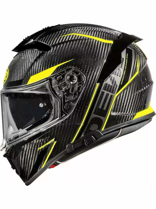 Premier Devil Carbon STY Gloss Yellow / Black Κράνος Μηχανής Full Face 1490gr με Pinlock και Sunvisor