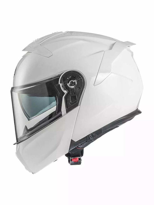 Premier Legacy GT U8 White Gloss Κράνος Μηχανής Flip-Up ECE 22.06 με Pinlock και Sunvisor