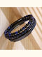 Legend Accessories Herren Armband aus Leder 23cm LGD-BR-2206/Blau
