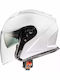 Premier Dokker U8 White Gloss Motorcycle Helmet Jet ECE 22.06 with Sunvisor