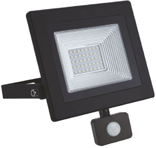 LED Flood Light 30W Cold White 6000K with Motion Sensor