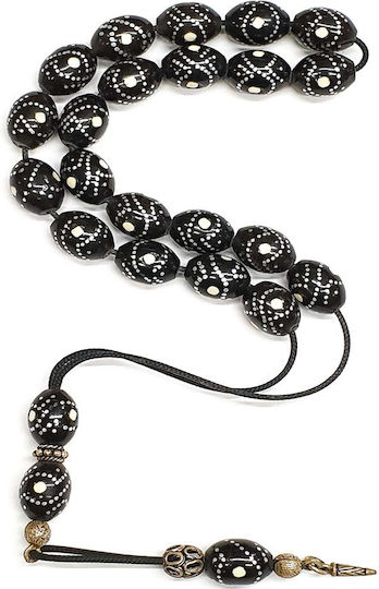 Roloi Komboloi Ebony Worry Beads with 21 Beads Black 34cm