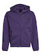 Athletic Kids Cardigan Sweatshirt Cotton with Hooded Purple