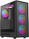 GameMax Storm 2 AB Gaming Midi Tower Computer Case with Side Window and ARGB Lighting Black
