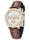 Pagani Design Women's Watch Chronograph with Brown Leather Strap