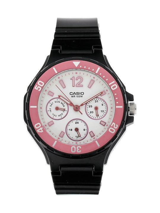 Casio Collection Γυναικείο Ρολόι 39mm Μπαταρίας με Μαύρο Καουτσούκ Λουράκι