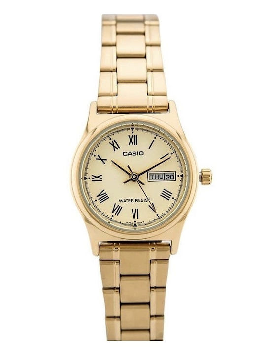 Casio Collection Γυναικείο Ρολόι 25mm Μπαταρίας με Λευκό Μεταλλικό Μπρασελέ