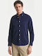 Long-sleeved Cotton Shirt Blue