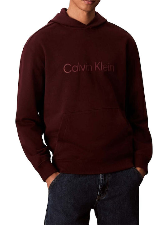 Calvin Klein Φούτερ Καφέ με Κουκούλα