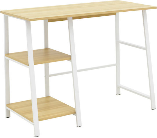Professional Desk Ferje 100x48x75cm Light Walnut, White