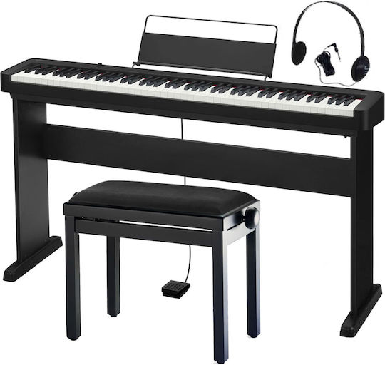 Casio Electric Stage Piano CDP-S110 Headphones / Stand Set with 88 Weighted Keys and Connection with Headphones and Computer Black