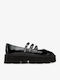 Leather Women's Moccasins in Black Color