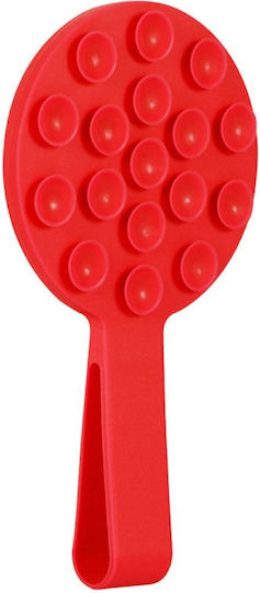 Silicone Suction Non-slip Mobile Stand in Red color