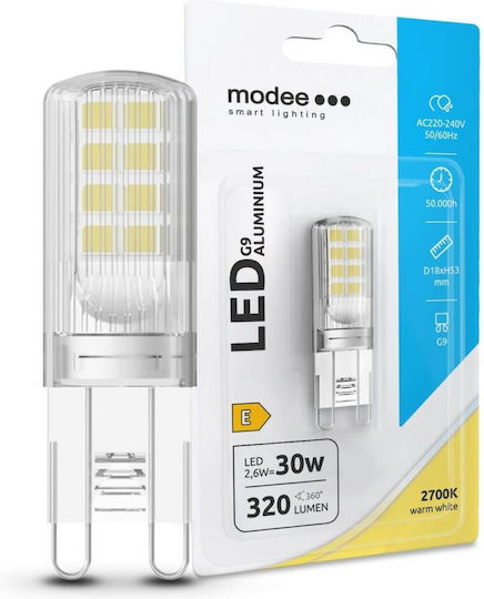 Modee Lighting LED Bulb 2.6W for Socket G9 Warm White 320lm