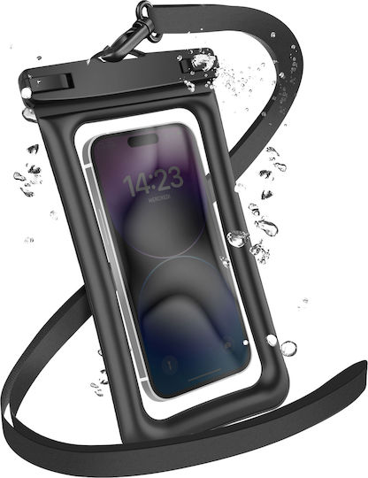 Avizar Wasserdichtes Gehäuse 7.2" Handy IPX8 30m Touch Fenster Strap Transparent Schwarz