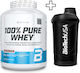 Biotech Usa 100% Pure Whey 2270g Chocolate Peanut Butter & Biotech Usa Wave Shaker 600ml Black-smoked Custom Bundle