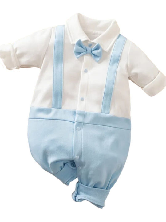 TakTakBaby Бебешко Боди Дълъг ръкав Light blue/white