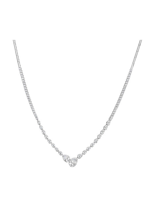 Halskette aus Weißgold 14K mit Zirkon