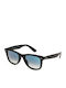 Ray Ban Unisex Sunglasses with Black Plastic Frame and Blue Gradient Lens RB2140F 901/3F
