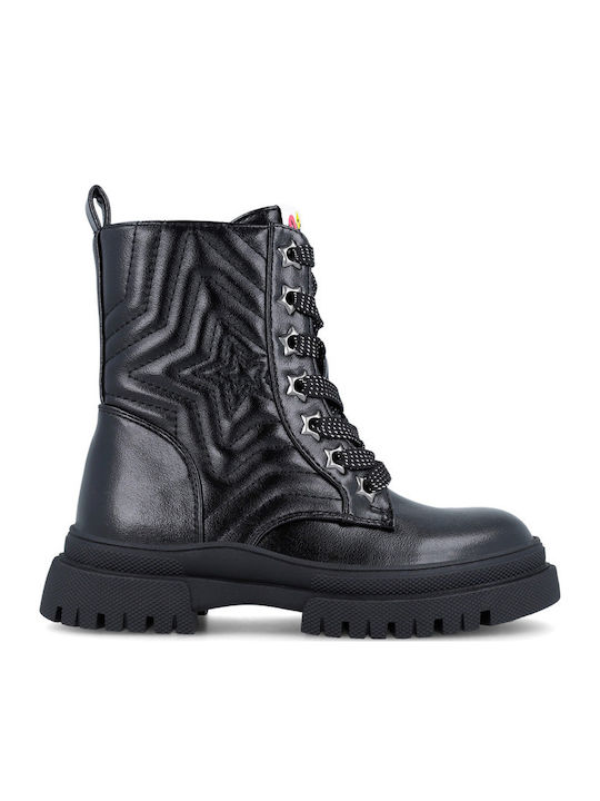 Kids Boots from Patent Leather with Zipper Black