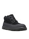 Neumel Leather Kids Boots with Laces Black