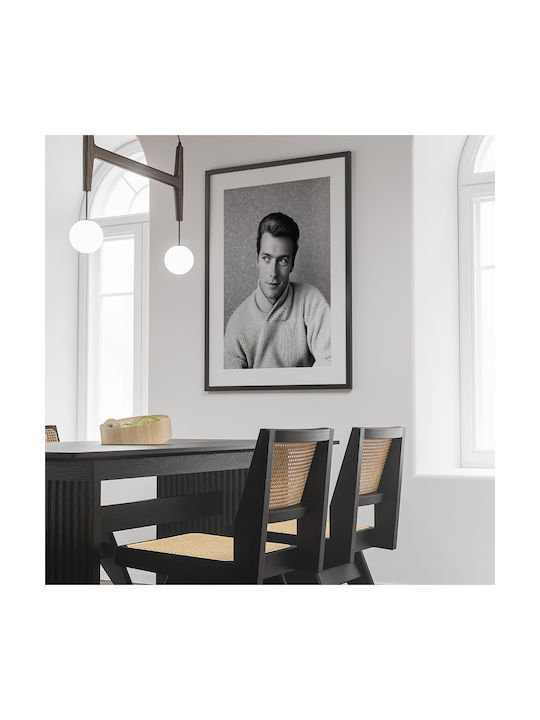 Poster Clint Eastwood Prt083 21cm X 30cm White Wooden Frame
