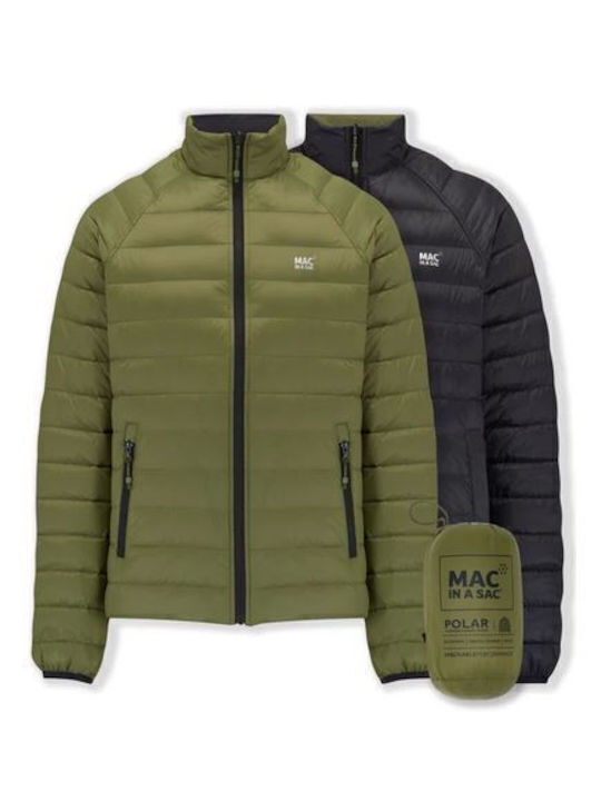 Μπουφάν Puffer Αδιάβροχο Διπλής Όψης Khaki/black