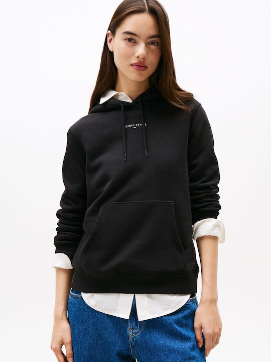Tommy Hilfiger Суитшърт Черен с качулка