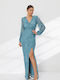 Maxi Dress for Wedding Christening Light Blue