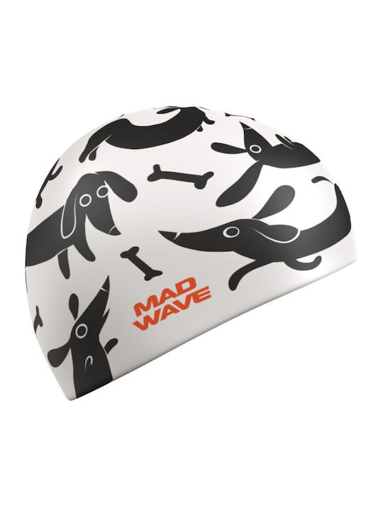Mad Wave Silicone Swimming Cap Dachshund Mad Wave White
