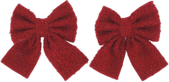 Beauty Home Christmas Fabric Figure Bow Red 12x12cm