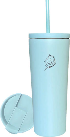 Cool'NMore Glass Thermos Stainless Steel BPA Free 600ml Sea Side with Straw