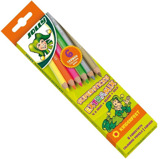 Ξυλομπογιές Ζωγραφικής Jolly Supersticks Extramix 6τεμ M20030142
