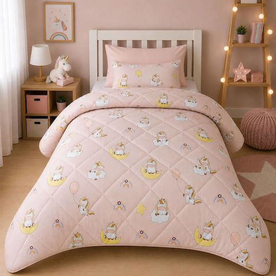 Astron Italy Pătură Pentru Copii Simplă Unicorn Balon Roz 160x240 cm