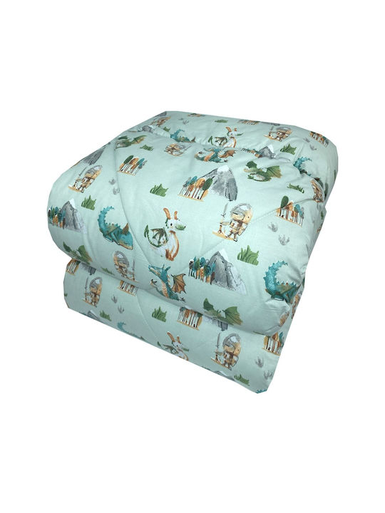 Astron Italy Pătură Pentru Copii Single Ippotes Verde 160x240 cm
