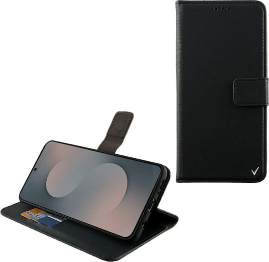 Volte-Tel Buchen Sie Synthetisches Leder / Silikon Schwarz (Galaxy S25 FE)