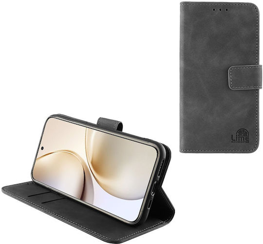 Lime Essential Magnet Book Piele artificială / Silicon Gri (Realme 14, Realme 14T 5G)